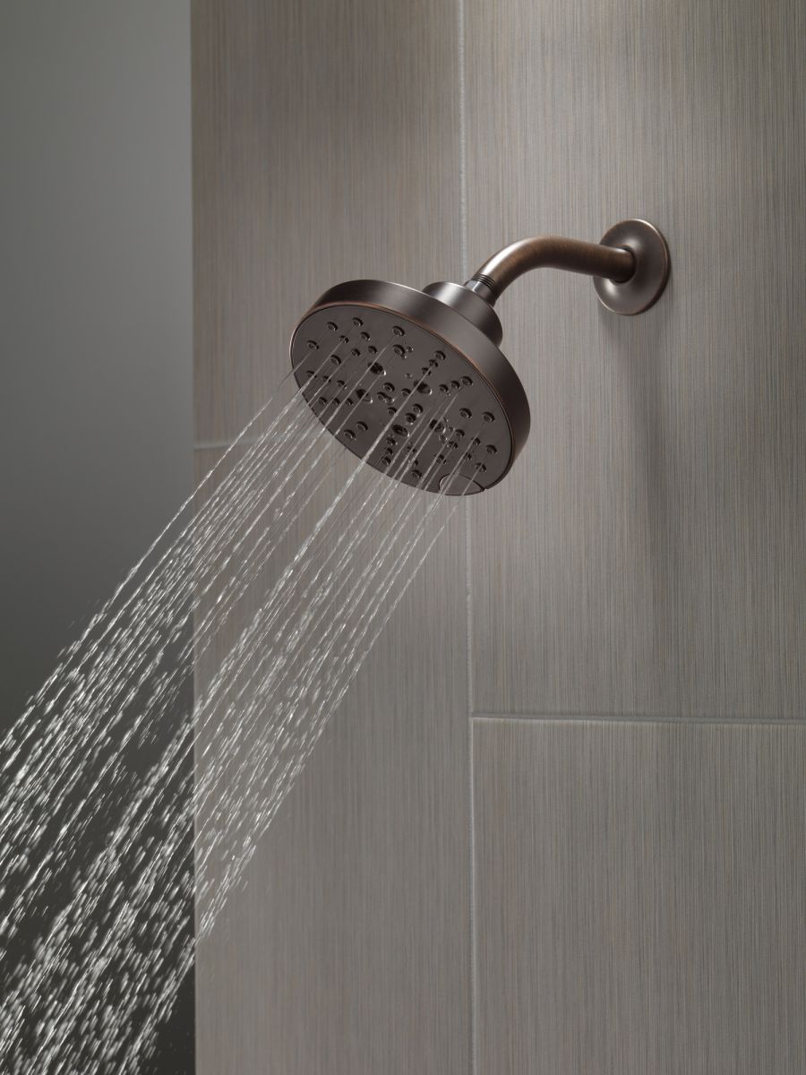 DELTA Universal Showering Components H2OKINETIC 5-Setting Contemporary Raincan Shower Head — Venetian Bronze
