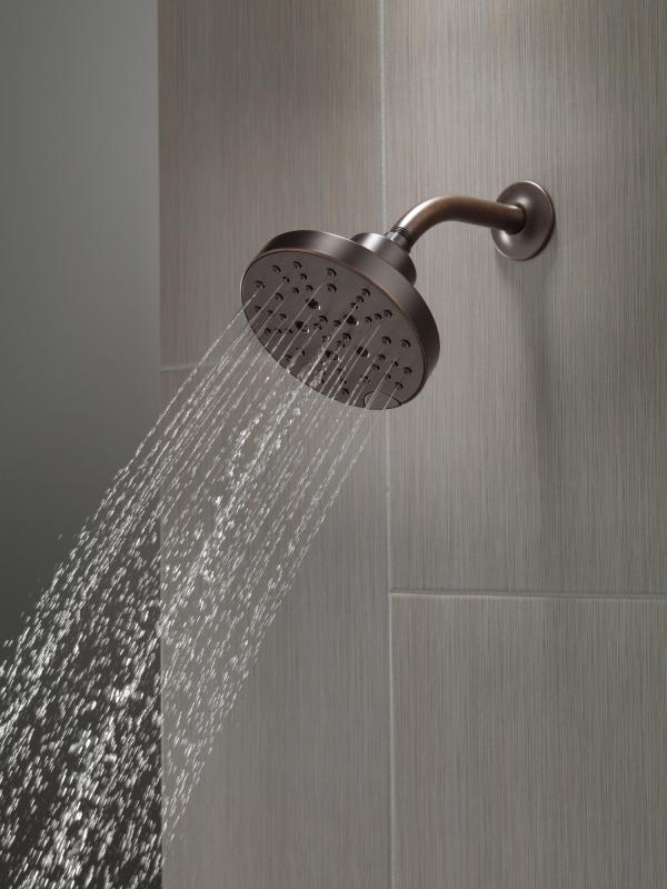 DELTA Universal Showering Components H2OKINETIC 5-Setting Contemporary Raincan Shower Head — Venetian Bronze