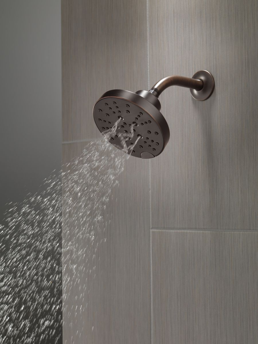 DELTA Universal Showering Components H2OKINETIC 5-Setting Contemporary Raincan Shower Head — Venetian Bronze