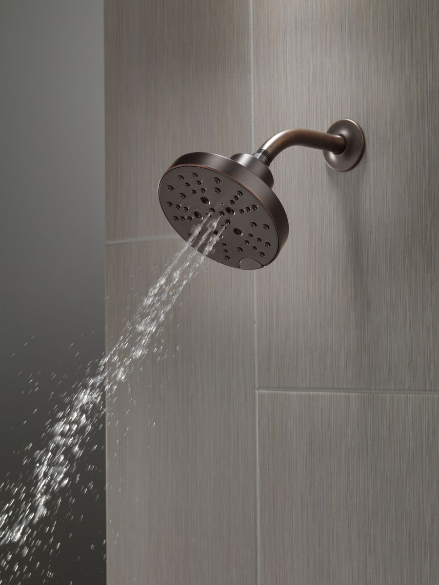 DELTA Universal Showering Components H2OKINETIC 5-Setting Contemporary Raincan Shower Head — Venetian Bronze