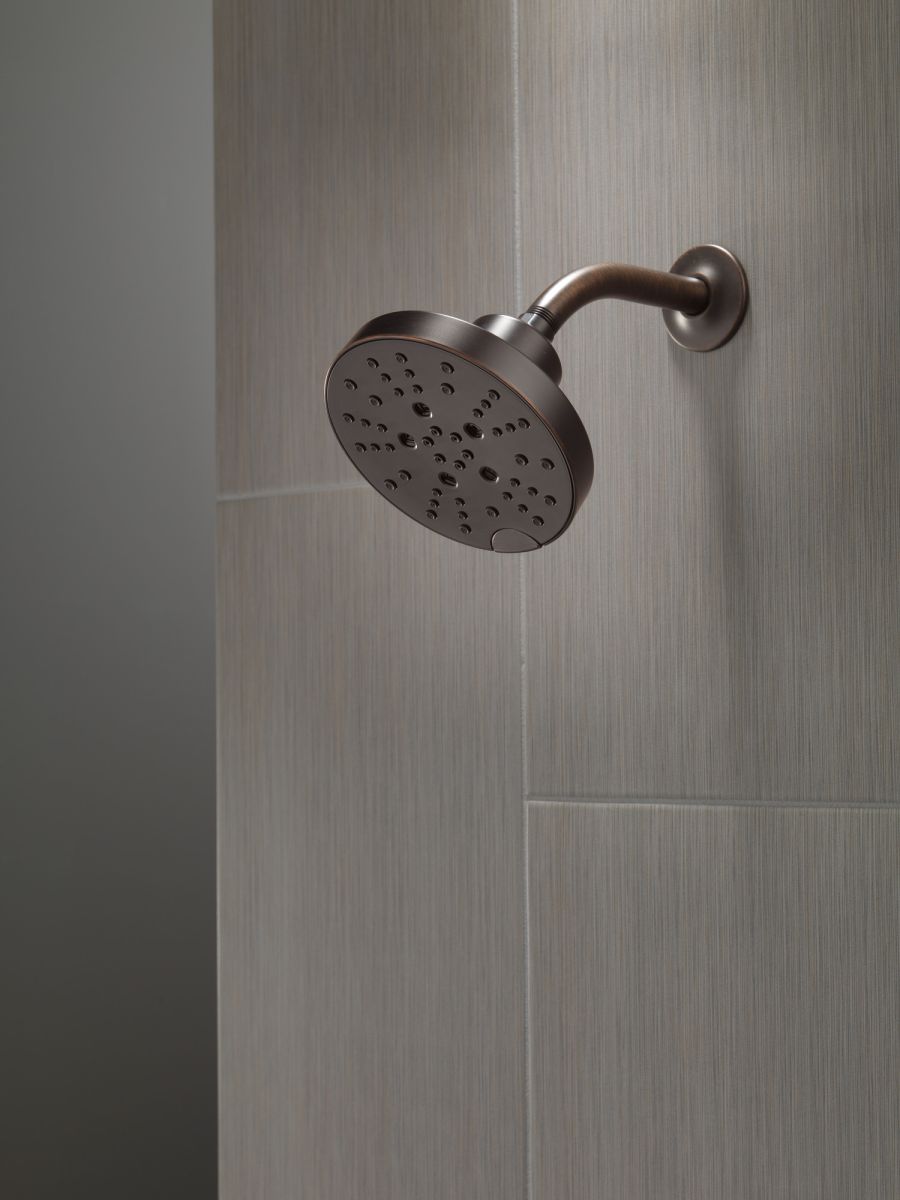 DELTA Universal Showering Components H2OKINETIC 5-Setting Contemporary Raincan Shower Head — Venetian Bronze