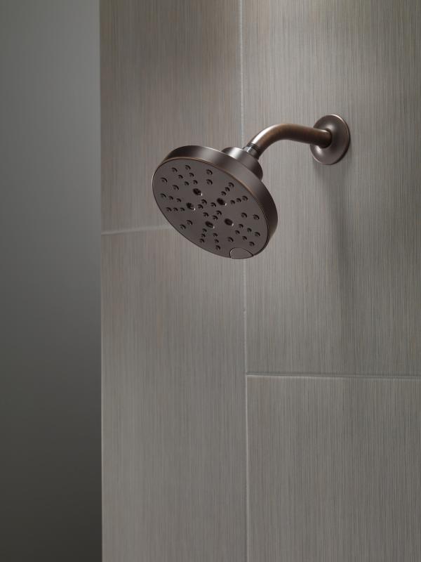 DELTA Universal Showering Components H2OKINETIC 5-Setting Contemporary Raincan Shower Head — Venetian Bronze