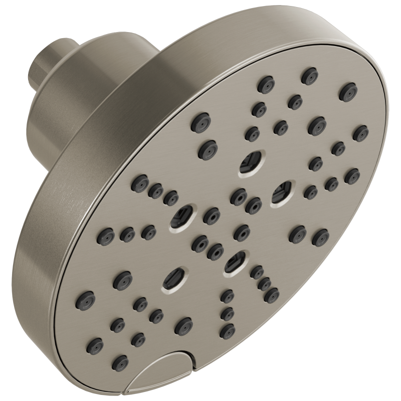 DELTA Universal Showering Components H2OKINETIC 5-Setting Contemporary Raincan Shower Head — Lumicoat® Stainless