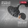 DELTA Universal Showering Components H2OKINETIC 5-Setting Traditional Raincan Shower Head — Matte Black