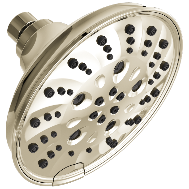 DELTA Universal Showering Components H2OKINETIC 5-Setting Traditional Raincan Shower Head — Lumicoat® Polished Nickel