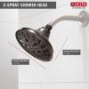 DELTA Universal Showering Components H2OKINETIC 5-Setting Traditional Raincan Shower Head — Venetian Bronze