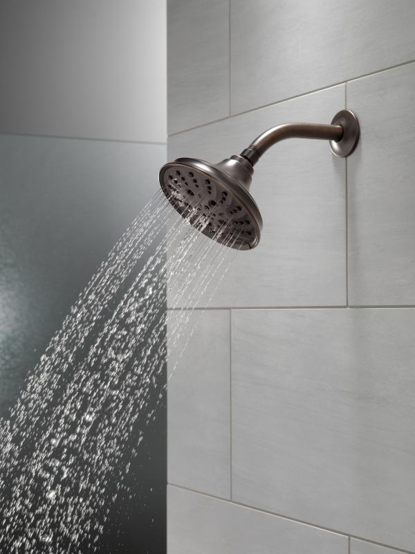 DELTA Universal Showering Components H2OKINETIC 5-Setting Traditional Raincan Shower Head — Venetian Bronze