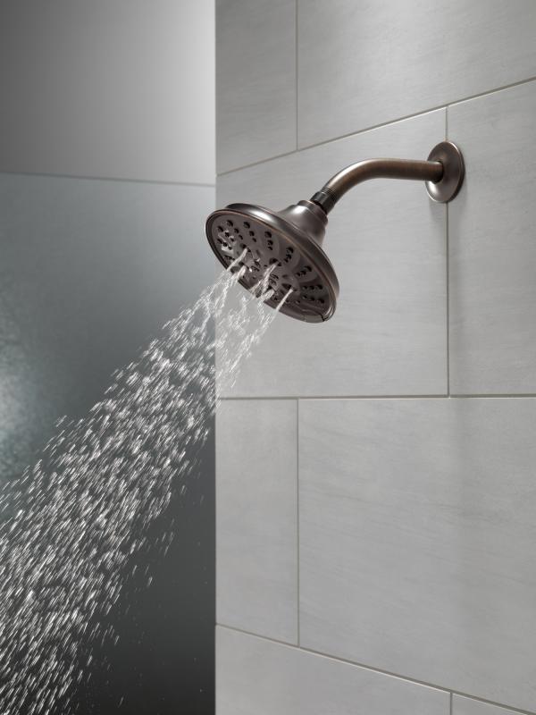 DELTA Universal Showering Components H2OKINETIC 5-Setting Traditional Raincan Shower Head — Venetian Bronze
