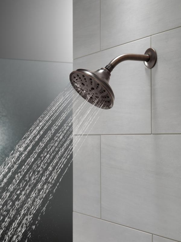 DELTA Universal Showering Components H2OKINETIC 5-Setting Traditional Raincan Shower Head — Venetian Bronze