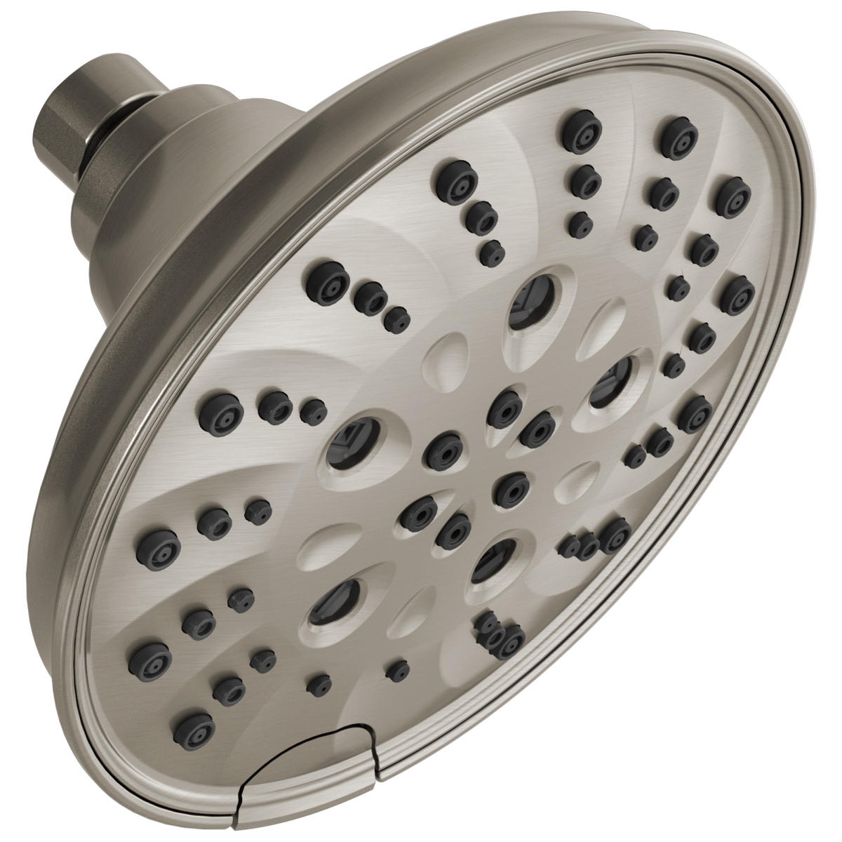 DELTA Universal Showering Components H2OKINETIC 5-Setting Traditional Raincan Shower Head — Lumicoat® Stainless