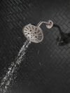 DELTA Universal Showering Components H2OKINETIC 5-Setting Traditional Raincan Shower Head — Lumicoat® Stainless