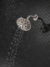 DELTA Universal Showering Components H2OKINETIC 5-Setting Traditional Raincan Shower Head — Lumicoat® Stainless