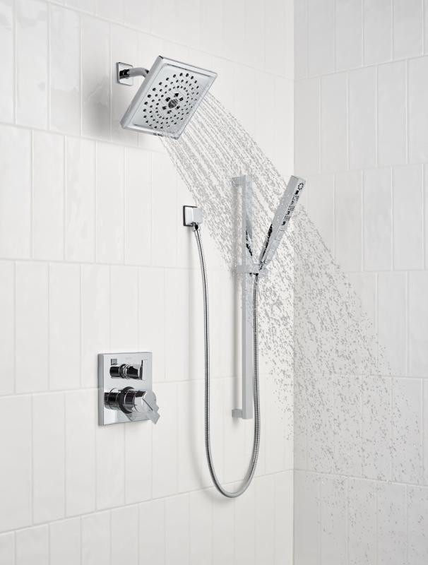 DELTA Ara Angular Modern Monitor 17 Series Valve Trim with 3-Setting Integrated Diverter — Chrome