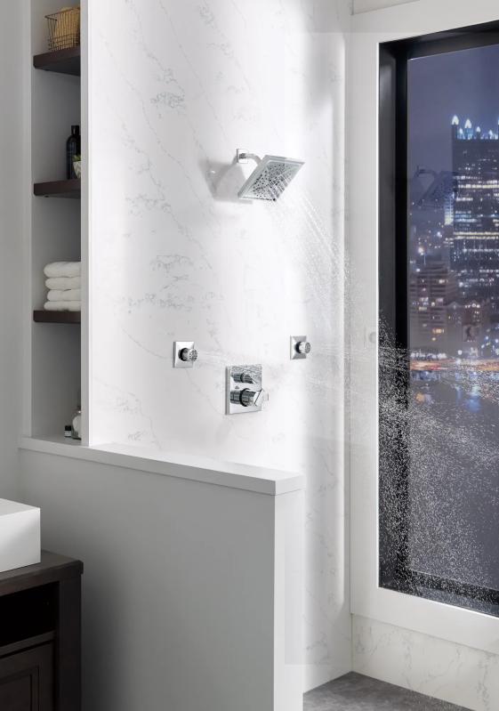 DELTA Ara Angular Modern Monitor 17 Series Valve Trim with 3-Setting Integrated Diverter — Chrome