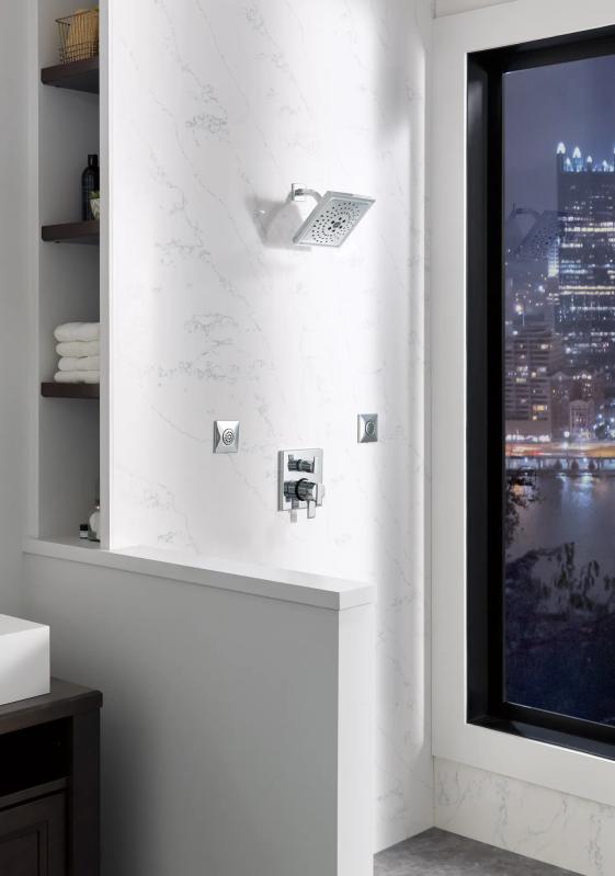DELTA Ara Angular Modern Monitor 17 Series Valve Trim with 3-Setting Integrated Diverter — Chrome