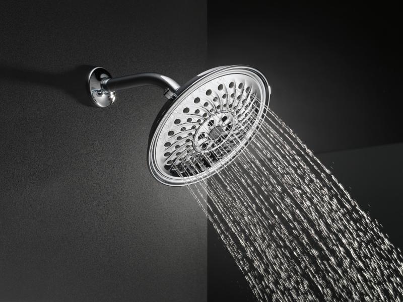 DELTA Universal Showering Components H2OKINETIC 3-Setting Raincan Shower Head — Chrome
