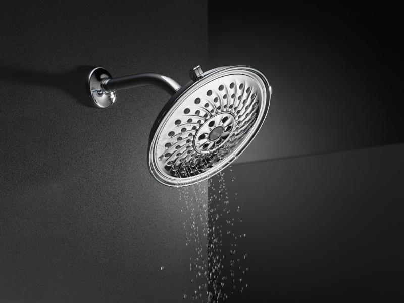 DELTA Universal Showering Components H2OKINETIC 3-Setting Raincan Shower Head — Chrome