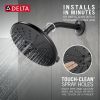DELTA Universal Showering Components H2OKINETIC 3-Setting Raincan Shower Head — Matte Black