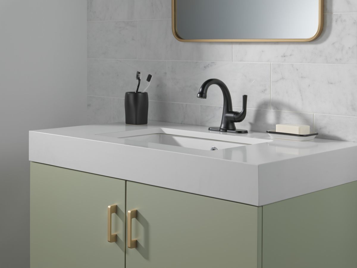 DELTA Kayra Single Handle Bathroom Faucet — Matte Black