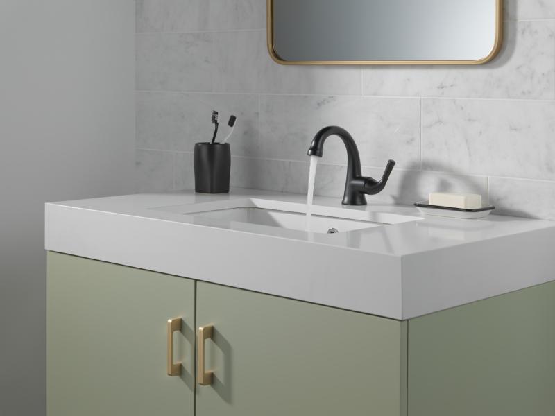 DELTA Kayra Single Handle Bathroom Faucet — Matte Black