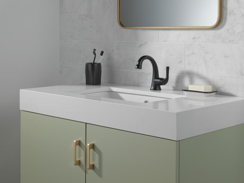 DELTA Kayra Single Handle Bathroom Faucet — Matte Black