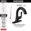 DELTA Kayra Single Handle Pull-Down Bathroom Faucet — Matte Black