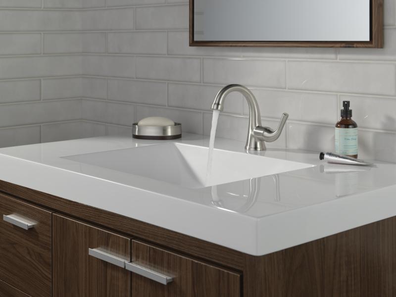 DELTA Kayra Single Handle Bathroom Faucet — Stainless