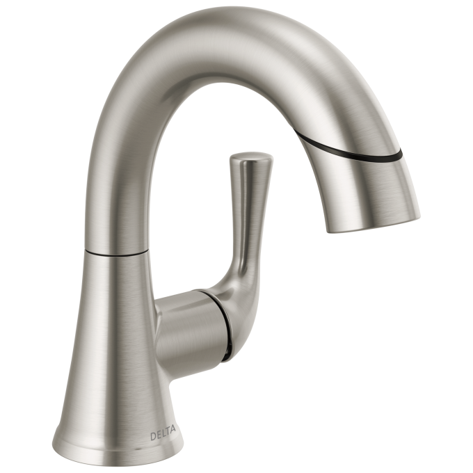 DELTA Kayra Single Handle Pull-Down Bathroom Faucet — Stainless
