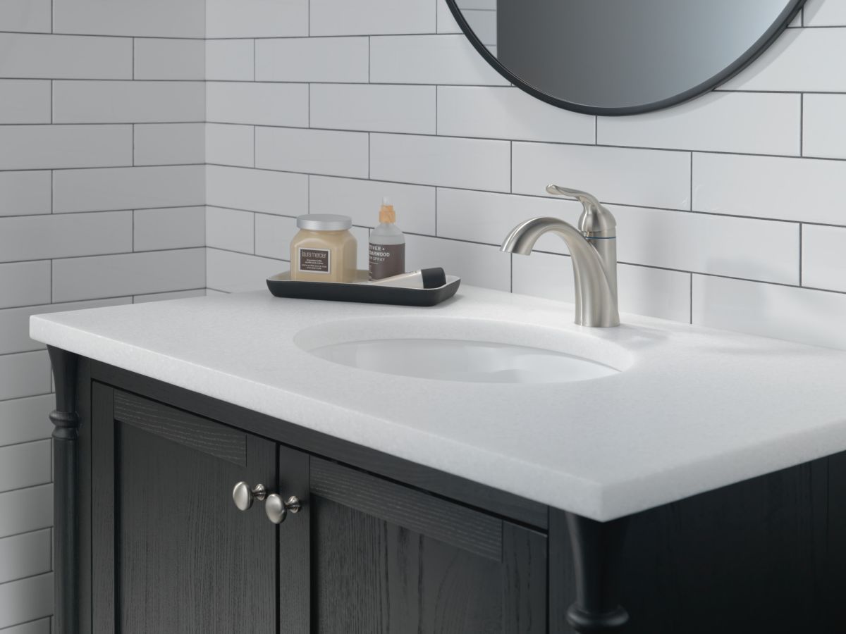 DELTA Lahara Single Handle Bathroom Faucet — Stainless