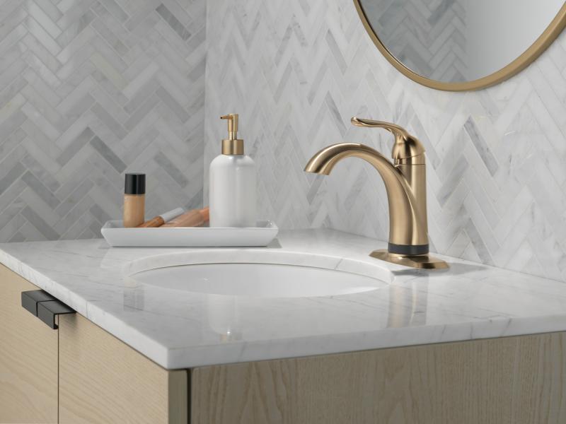 DELTA Lahara Touch2O Bathroom Faucet with Touchless Technology — Champagne Bronze