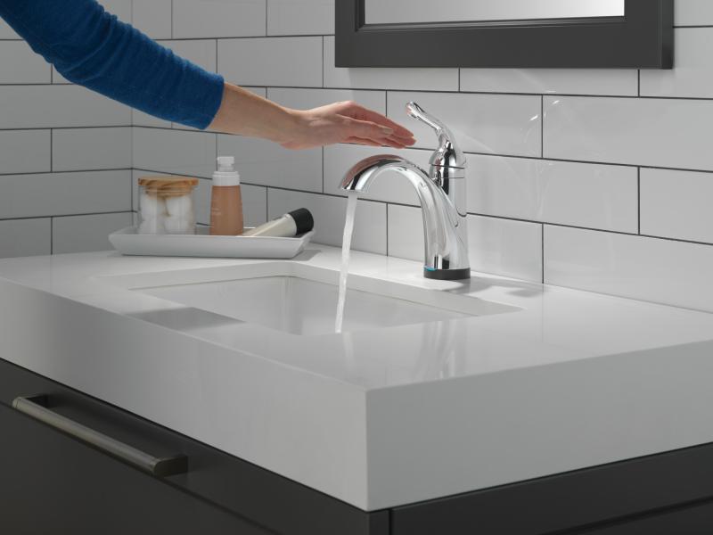 DELTA Lahara Touch2O Bathroom Faucet with Touchless Technology — Chrome
