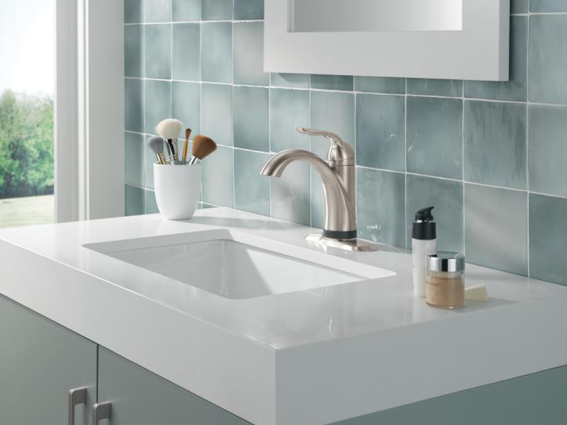 DELTA Lahara Touch2O Bathroom Faucet with Touchless Technology — Stainless