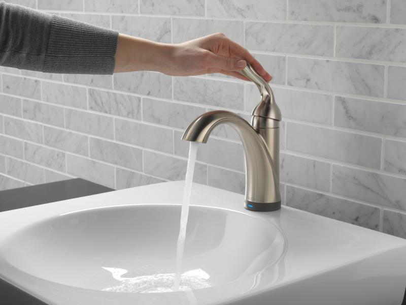 DELTA Lahara Touch2O Bathroom Faucet with Touchless Technology — Stainless