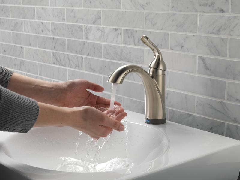 DELTA Lahara Touch2O Bathroom Faucet with Touchless Technology — Stainless
