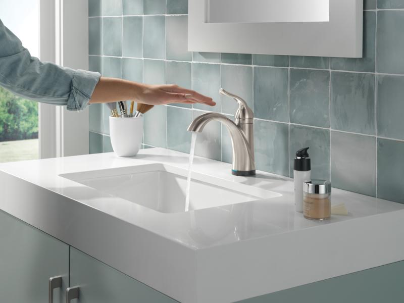 DELTA Lahara Touch2O Bathroom Faucet with Touchless Technology — Stainless