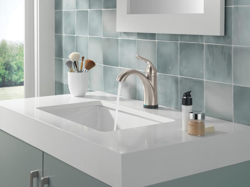DELTA Lahara Touch2O Bathroom Faucet with Touchless Technology — Stainless