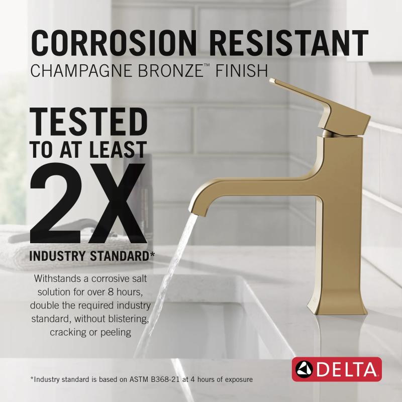 DELTA Velum Single Handle Bathroom Faucet — Champagne Bronze