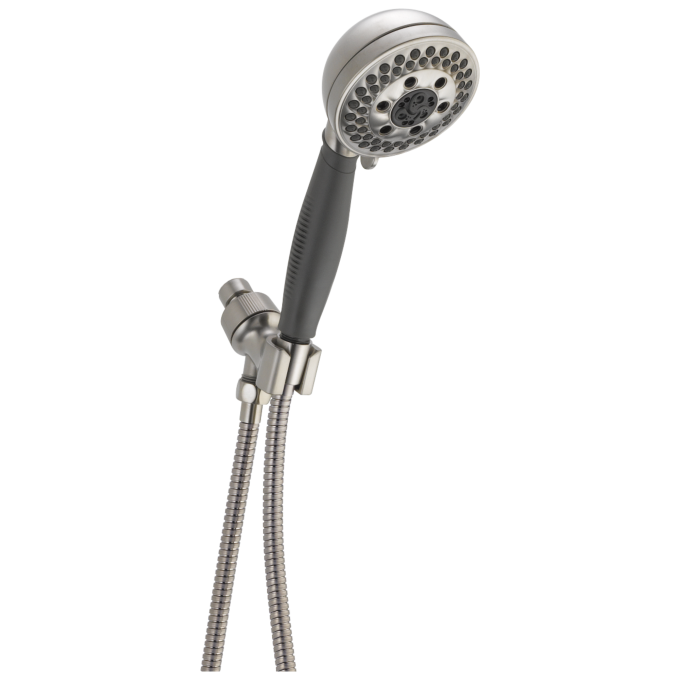 DELTA Universal Showering Components H2OKINETIC 5-Setting Shower Mount Hand Shower — Stainless