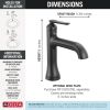 DELTA Bonacci Single Handle Bathroom Faucet with Touch20 with Touchless Technology — Matte Black