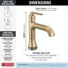 DELTA Bonacci Single Handle Bathroom Faucet with Touch20 with Touchless Technology — Lumicoat® Champagne Bronze