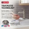 DELTA Bonacci Single Handle Bathroom Faucet with Touch20 with Touchless Technology — Lumicoat® Stainless