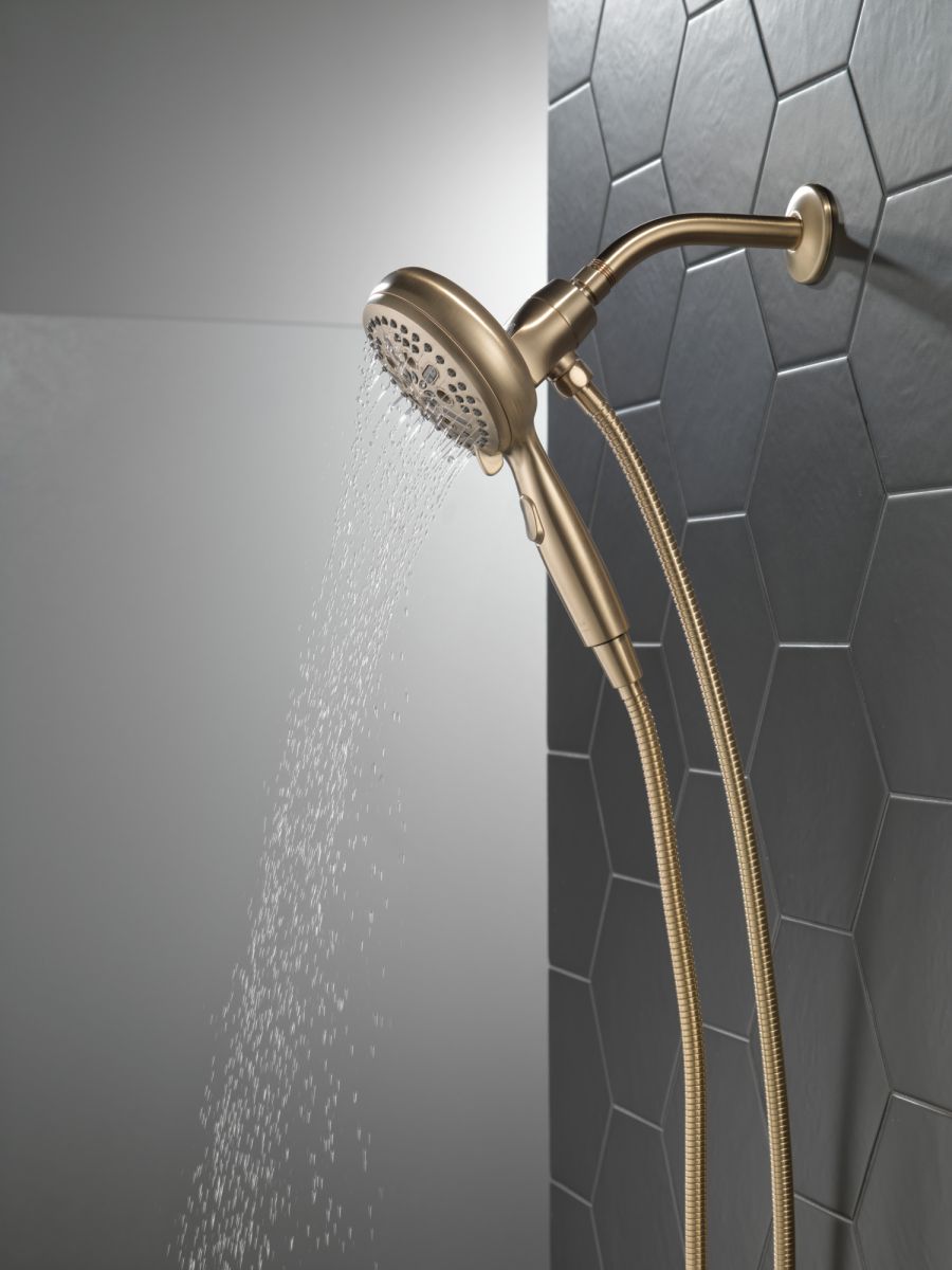 DELTA Universal Showering Components 7-Setting SureDock Magnetic Hand Shower — Champagne Bronze