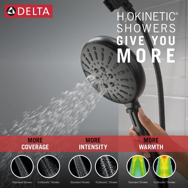 DELTA Universal Showering Components 7-Setting SureDock Magnetic Hand Shower — Matte Black