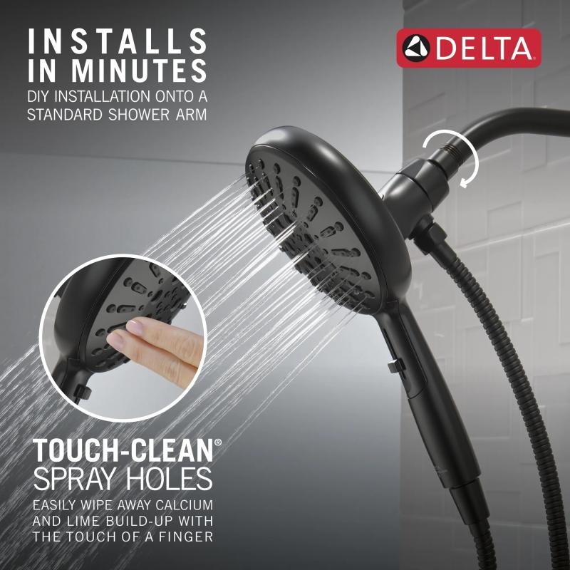 DELTA Universal Showering Components 7-Setting SureDock Magnetic Hand Shower — Matte Black