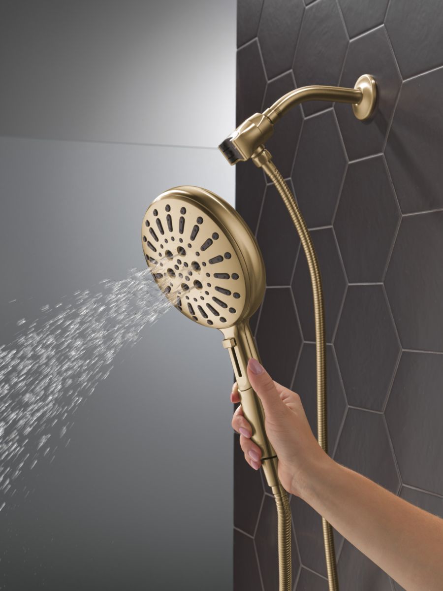 DELTA Universal Showering Components 7-Setting SureDock Magnetic Hand Shower — Lumicoat® Champagne Bronze