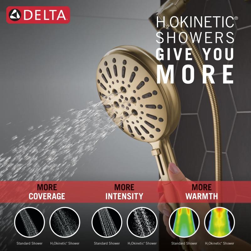 DELTA Universal Showering Components 7-Setting SureDock Magnetic Hand Shower — Lumicoat® Champagne Bronze