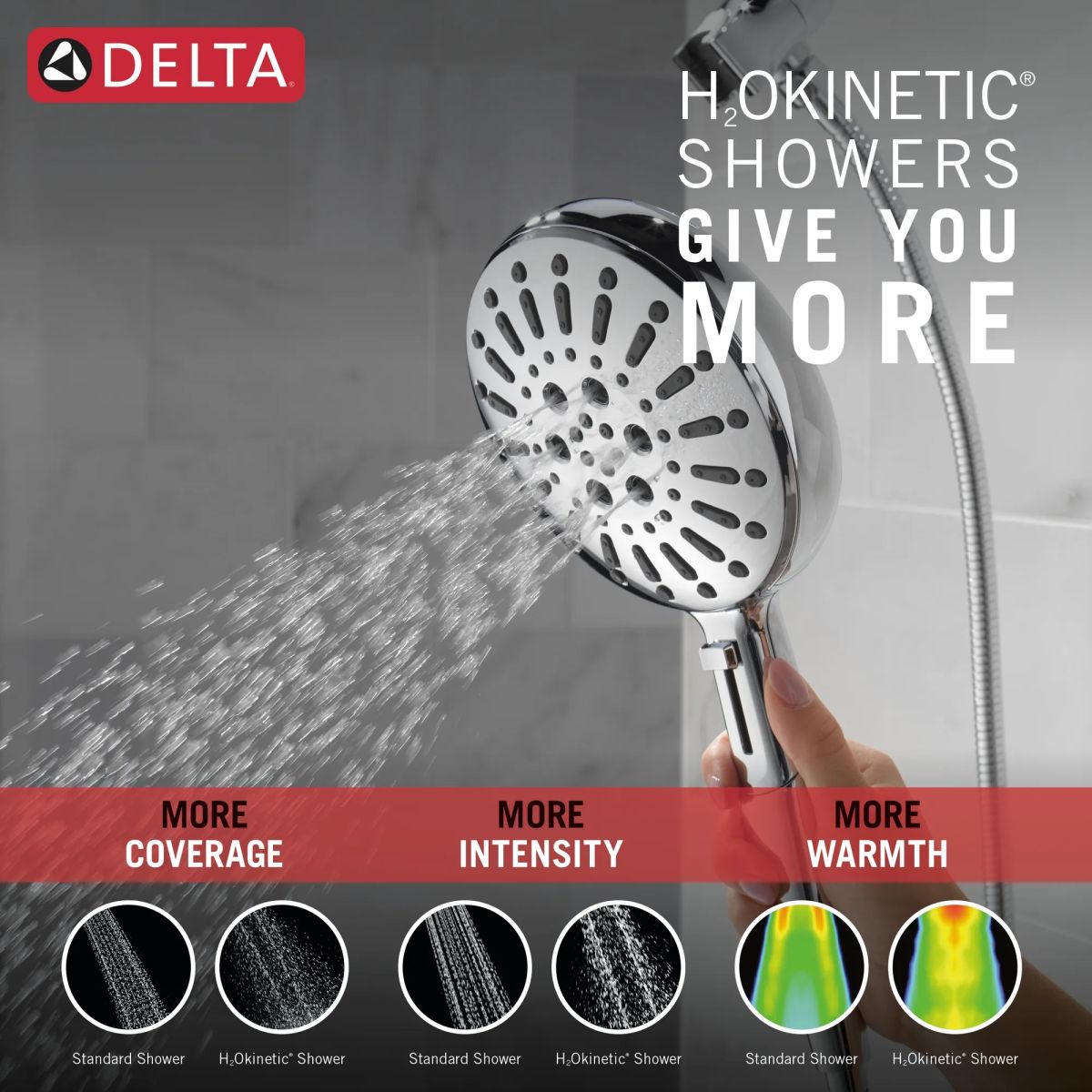 DELTA Universal Showering Components 7-Setting SureDock Magnetic Hand Shower — Lumicoat® Chrome