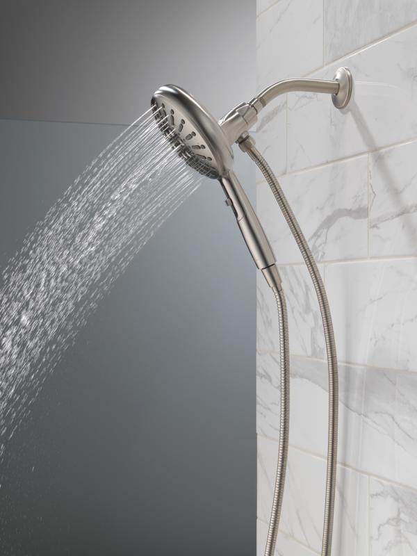 DELTA Universal Showering Components 7-Setting SureDock Magnetic Hand Shower — Lumicoat® Stainless