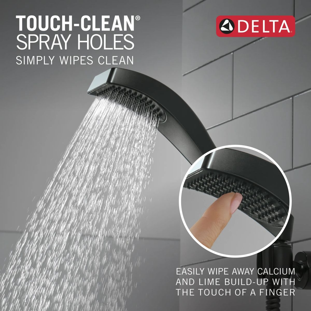 DELTA Dryden Premium Single-Setting Adjustable Wall Mount Hand Shower — Matte Black