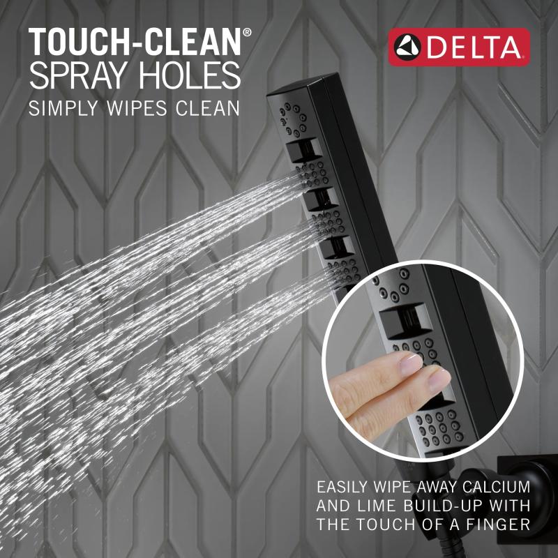 DELTA Universal Showering Components H2OKINETIC 4-Setting Wall Mount Hand Shower — Matte Black